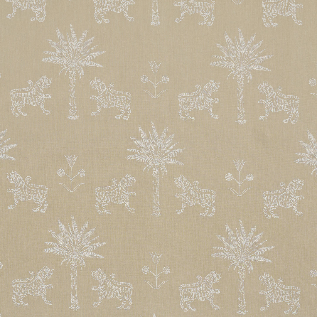 Tiger Palm Silhouette Outdoor Mistral Sand 182842 by Schumacher Designer Fabric