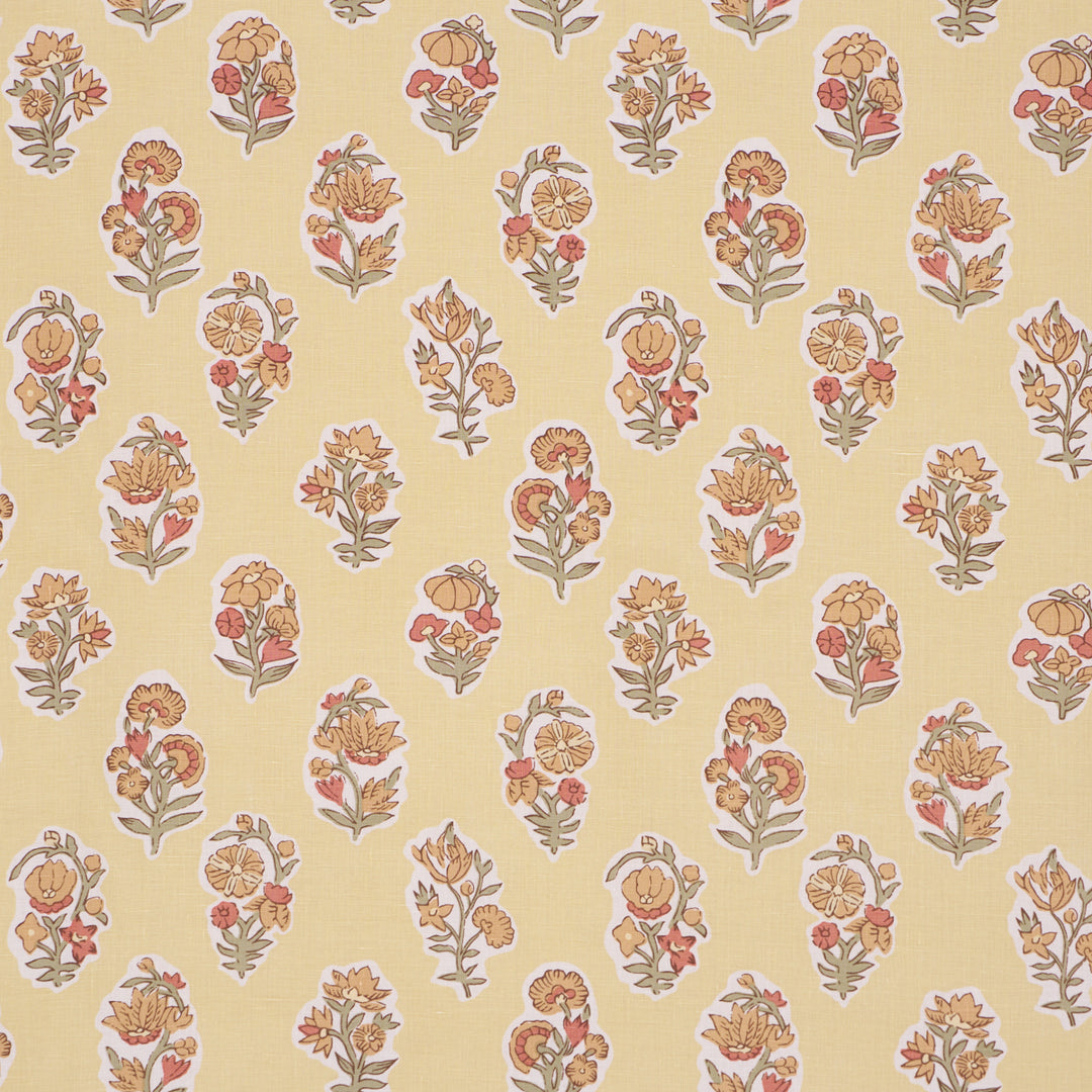 Anessa Hand-Screen Print Yellow 182890 by Schumacher Designer Fabric