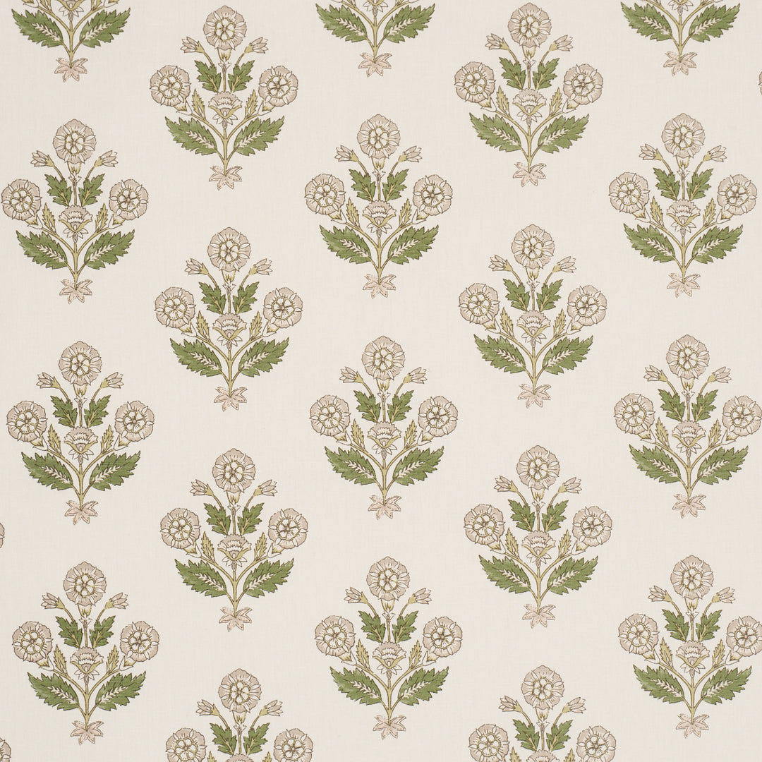 Dalila Hand-Screen Print Green 182911 by Schumacher Designer Fabric