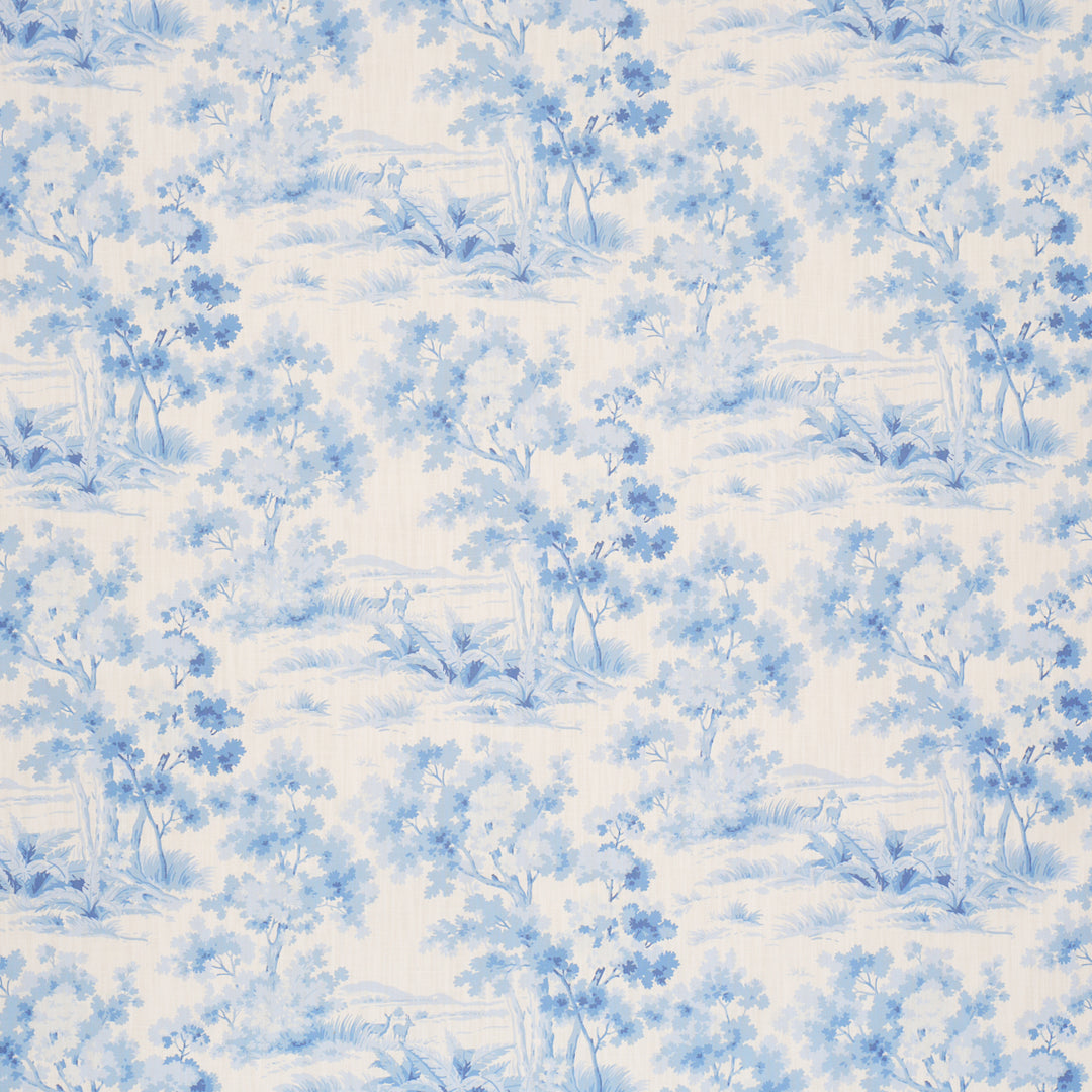 Countryside Morning Blue And White 182962 by Schumacher Designer Fabric