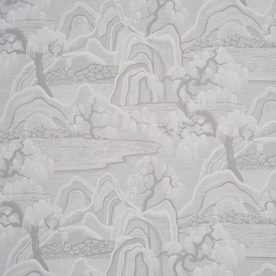 Indigo Garden Grey 183011 by Schumacher Designer Fabric