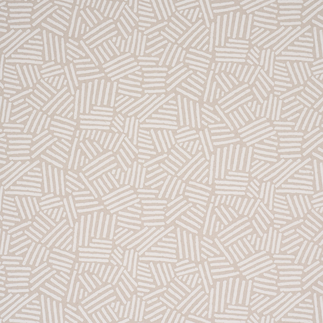 Hatchmark Hand-Print Natural 183162 by Schumacher Designer Fabric