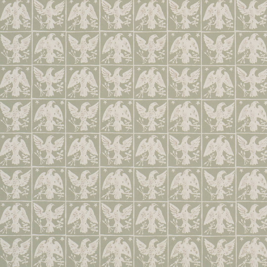 Barton'S Eagle Hand Print Green 183191 by Schumacher Designer Fabric
