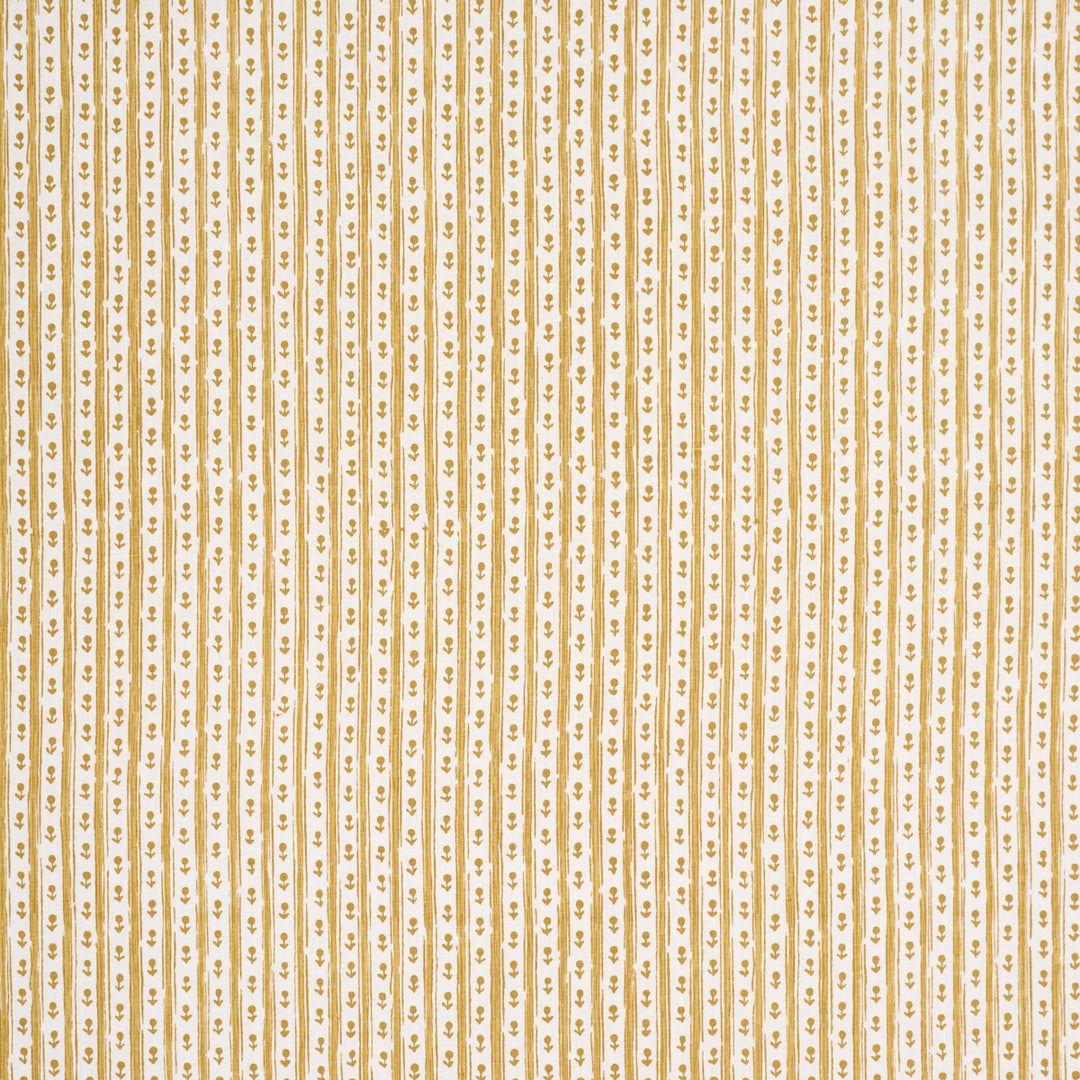 Nidhi Stripe Hand-Print Yellow 183312 by Schumacher Designer Fabric