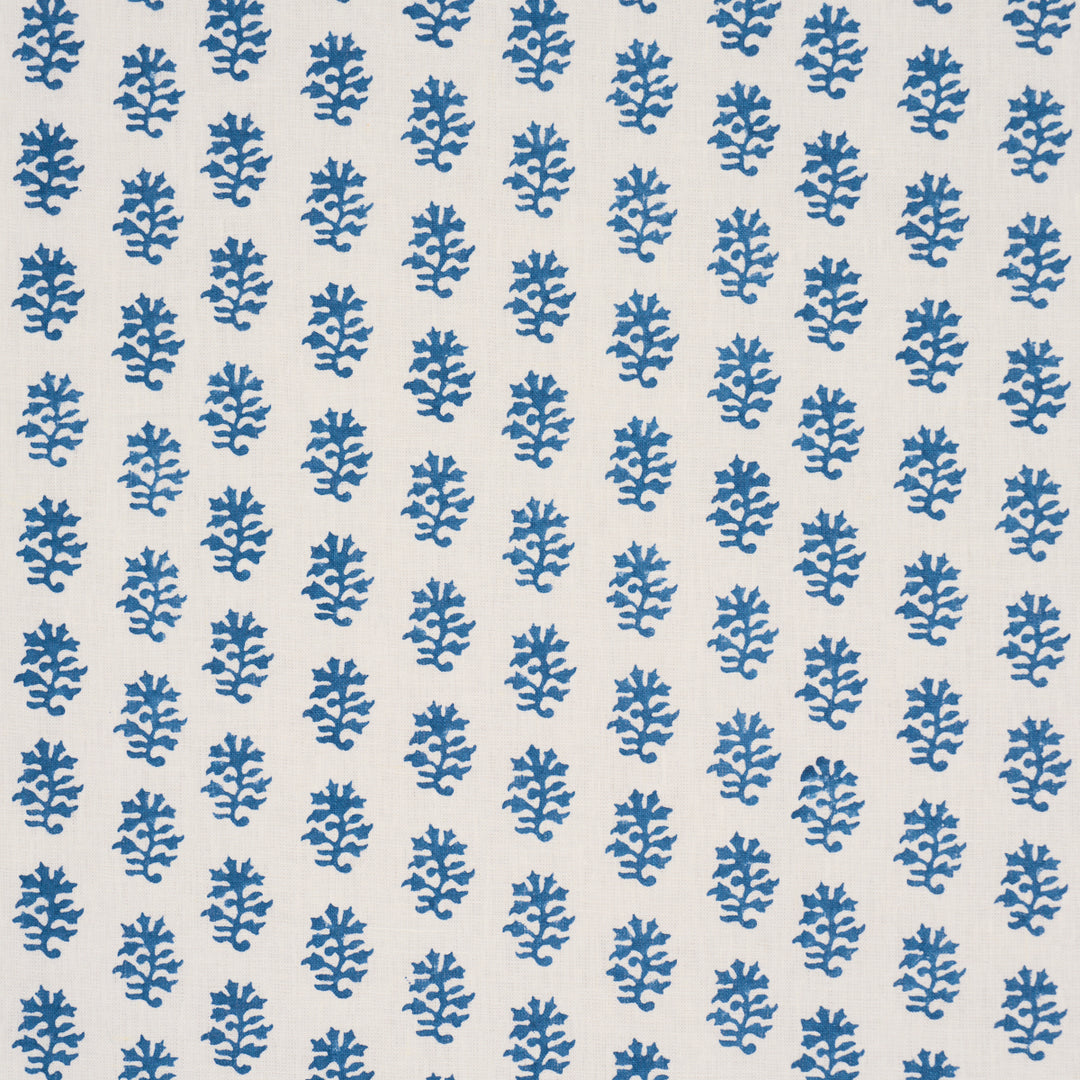 Iksha Hand-Block Print Indigo 183330 by Schumacher Designer Fabric