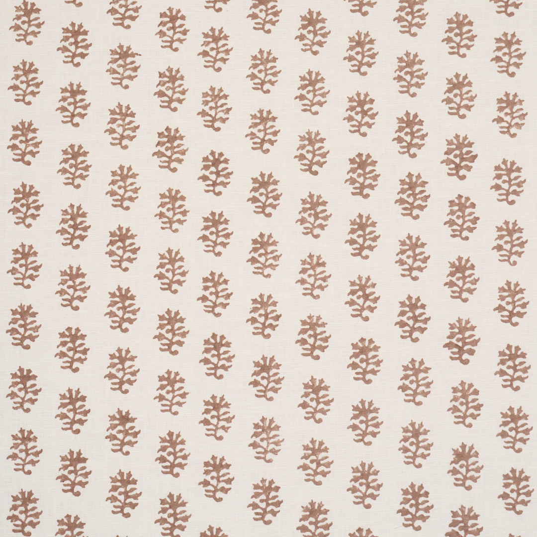 Iksha Hand-Block Print Chestnut 183331 by Schumacher Designer Fabric