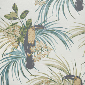 Le Toucan (Wp) # 03 Emerald by 1838 Wallcoverings Designer Wallpaper