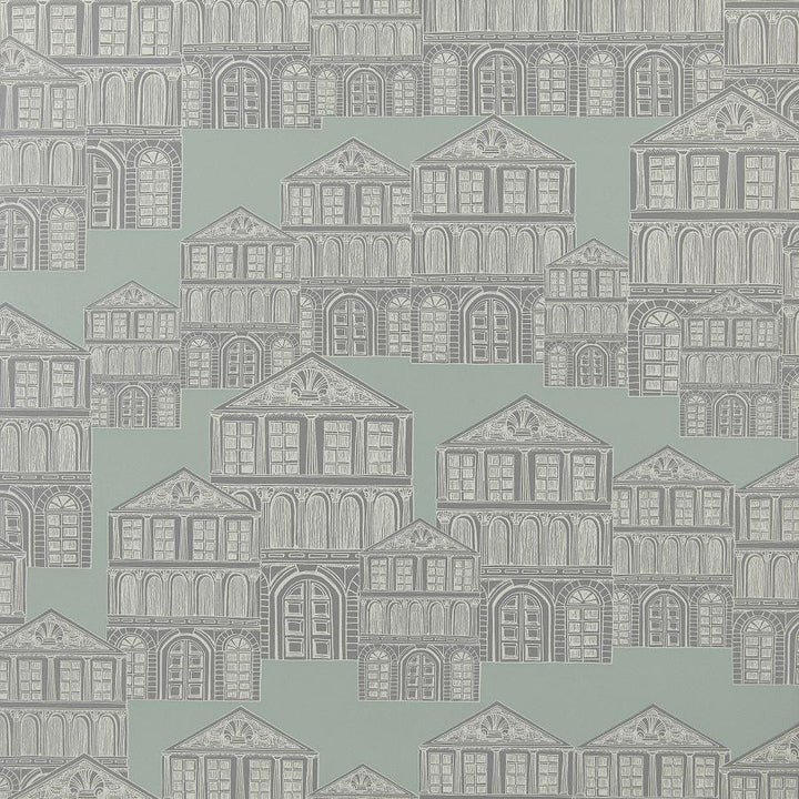 Maison (Wp) # 03 Neo Mint by 1838 Wallcoverings Designer Wallpaper Elodie HALF DROP PASTE THE WALL UNITED KINGDOM V-21" 20.5"X11YD - Swanky Fabrics -