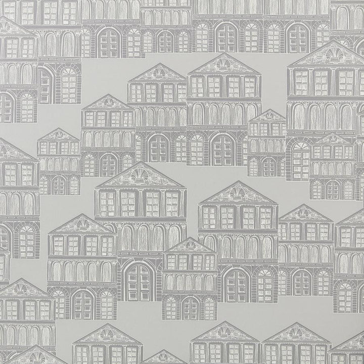 Maison (Wp) # 04 Soft Grey by 1838 Wallcoverings Designer Wallpaper Elodie HALF DROP PASTE THE WALL UNITED KINGDOM V-21" 20.5"X11YD - Swanky Fabrics -