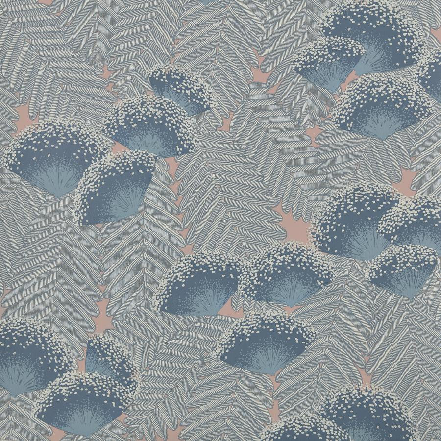 Clarice (Wp) # 01 Soft Blue by 1838 Wallcoverings Designer Wallpaper Elodie HALF DROP PASTE THE WALL UNITED KINGDOM V-25.5" 20.5"X11YD - Swanky Fabrics -