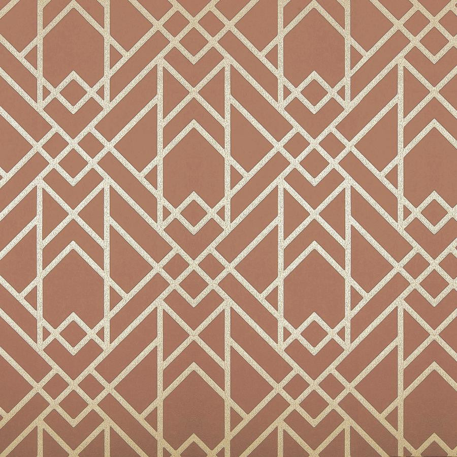 Metro (Wp) # 04 Amber Glow by 1838 Wallcoverings Designer Wallpaper Elodie STRAIGHT PASTE THE WALL UNITED KINGDOM V-10.25" 20.5"X11YD - Swanky Fabrics -
