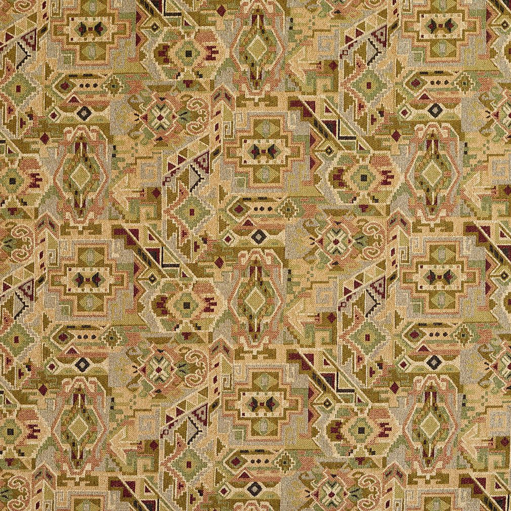 1951 Aztec by Charlotte Designer Fabric Ring book page #23A 60% Cotton, 40% Polyester Asia Exceeds 100,000 Wyzenbeek Rubs (Heavy Duty) Horizontal: 19" x Vertical: 14" 54 Inches - Swanky Fabrics -