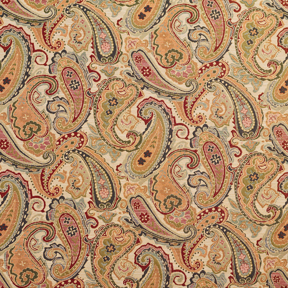 1972 Ecru Paisley by Charlotte Designer Fabric Tapestry Classics 70% Polyester, 30% Cotton Asia Exceeds 45,000 Wyzenbeek Rubs (Heavy Duty) </p><p>Repeat: Horizontal: 28.5" x Vertical: 15.25" 54 Inches - Swanky Fabrics -