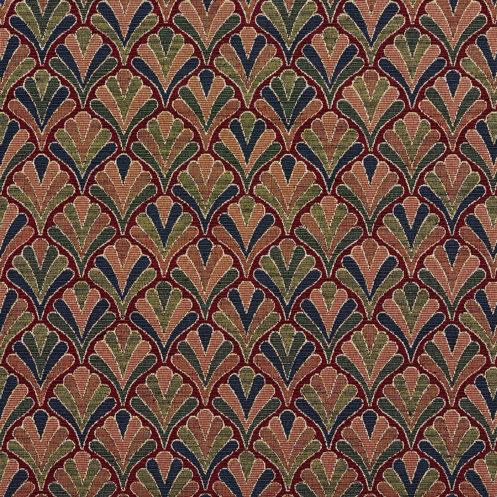 1973 Merlot Fan by Charlotte Designer Fabric Tapestry Classics 70% Polyester, 30% Cotton Asia Exceeds 45,000 Wyzenbeek Rubs (Heavy Duty) Horizontal: 7.5" x Vertical: 7.5" 54 Inches - Swanky Fabrics -