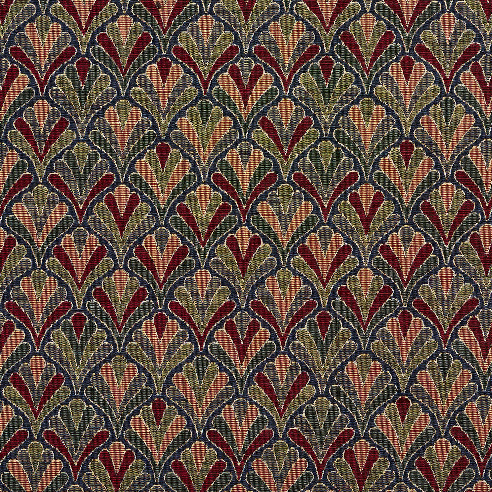 1975 Navy Fan by Charlotte Designer Fabric Tapestry Classics 70% Polyester, 30% Cotton Asia Exceeds 45,000 Wyzenbeek Rubs (Heavy Duty) </p><p>Repeat: Horizontal: 7.5" x Vertical: 7.5" 54 Inches - Swanky Fabrics -