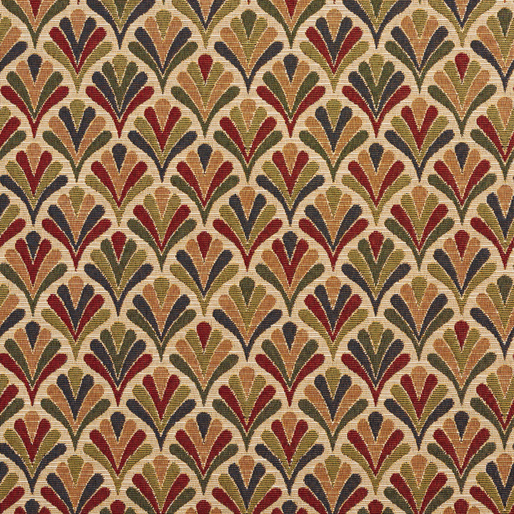 1976 Ecru Fan by Charlotte Designer Fabric Tapestry Classics 70% Polyester, 30% Cotton Asia Exceeds 45,000 Wyzenbeek Rubs (Heavy Duty) Horizontal: 7.5" x Vertical: 7.5" 54 Inches - Swanky Fabrics -