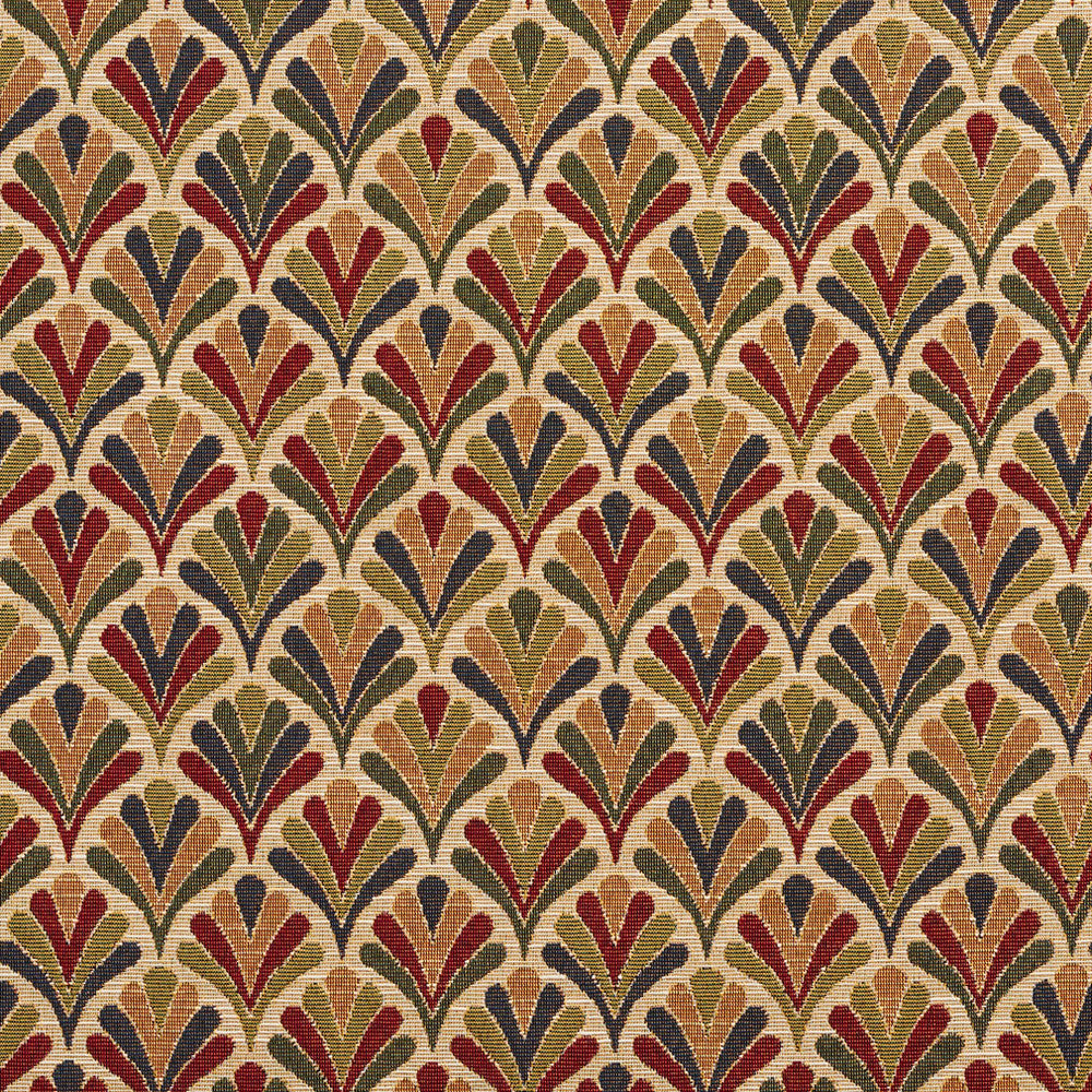 1976 Ecru Fan by Charlotte Designer Fabric Tapestry Classics 70% Polyester, 30% Cotton Asia Exceeds 45,000 Wyzenbeek Rubs (Heavy Duty) Horizontal: 7.5" x Vertical: 7.5" 54 Inches - Swanky Fabrics -