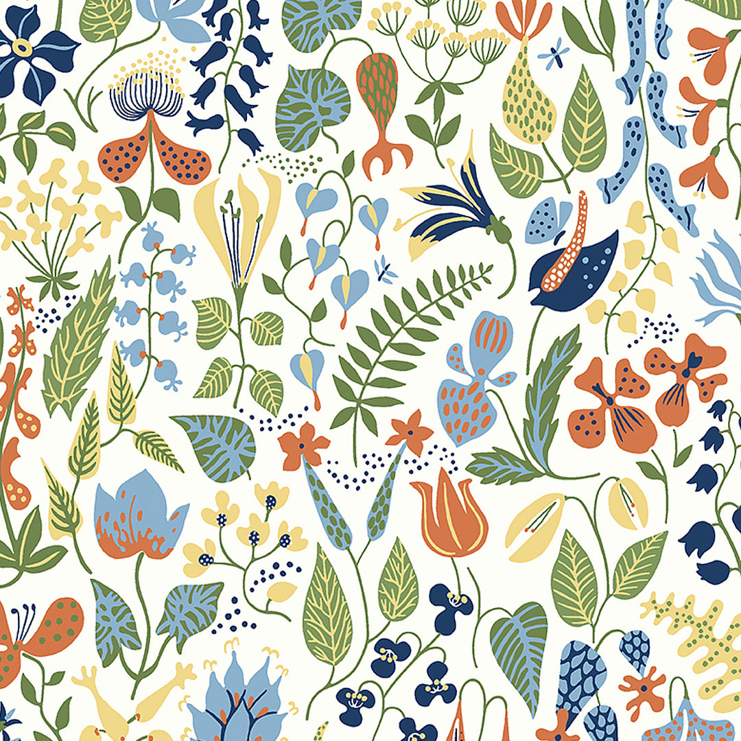Herbarium Multi 1978 by Schumacher Designer Wallcovering