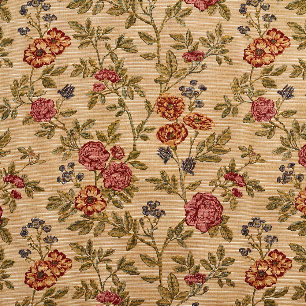 1980 Ecru Bouquet by Charlotte Designer Fabric Tapestry Classics 70% Polyester, 30% Cotton Asia Exceeds 45,000 Wyzenbeek Rubs (Heavy Duty) Horizontal: 14.5" x Vertical: 14.5" 54 Inches - Swanky Fabrics -