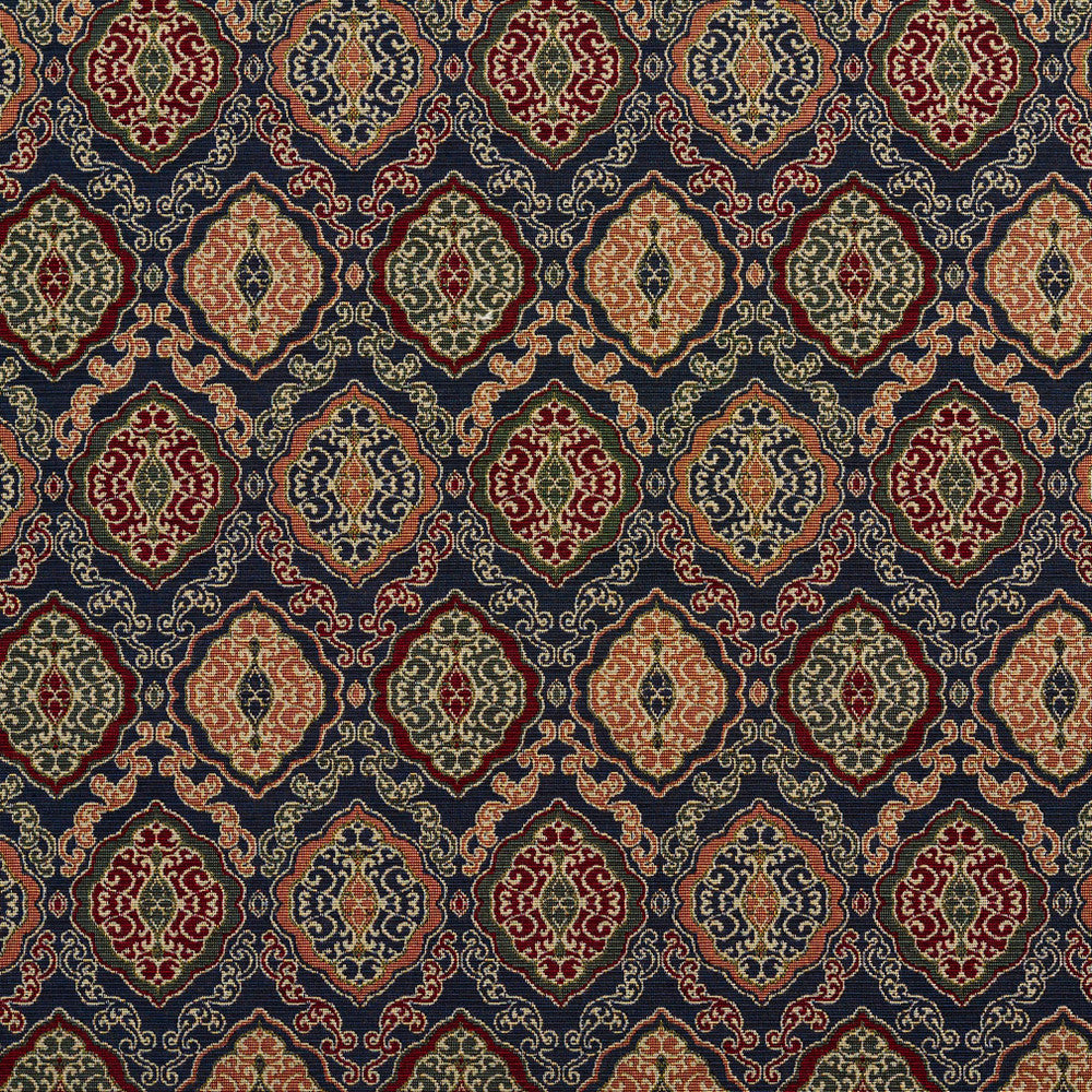 1983 Navy Heirloom by Charlotte Designer Fabric Tapestry Classics 70% Polyester, 30% Cotton Asia Exceeds 45,000 Wyzenbeek Rubs (Heavy Duty) </p><p>Repeat: Horizontal: 14.5" x Vertical: 7.5" 54 Inches - Swanky Fabrics -