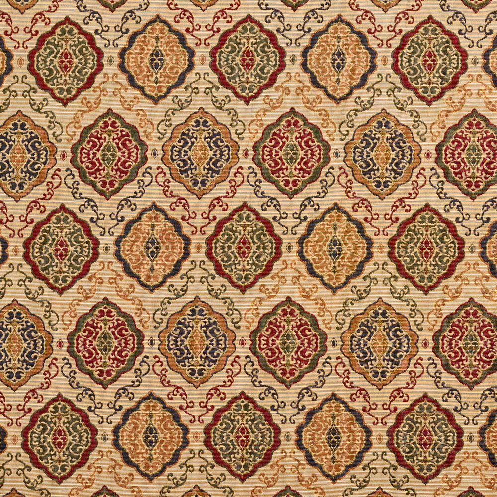 1984 Ecru Heirloom by Charlotte Designer Fabric Tapestry Classics 70% Polyester, 30% Cotton Asia Exceeds 45,000 Wyzenbeek Rubs (Heavy Duty) Horizontal: 14.5" x Vertical: 7.5" 54 Inches - Swanky Fabrics -