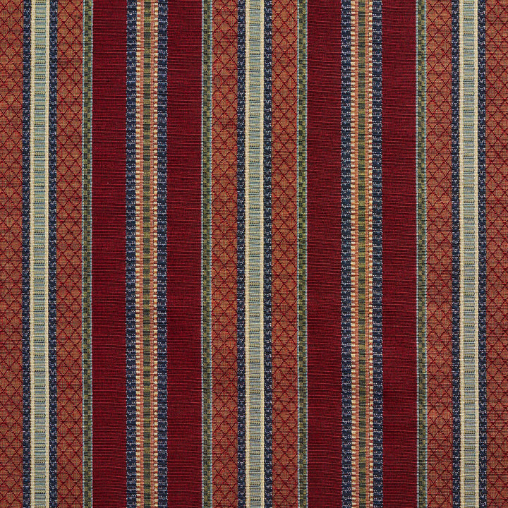 1985 Merlot Stripe by Charlotte Designer Fabric Tapestry Classics 70% Polyester, 30% Cotton Asia Exceeds 45,000 Wyzenbeek Rubs (Heavy Duty) </p><p>Repeat: Horizontal: 7.25" 54 Inches - Swanky Fabrics -