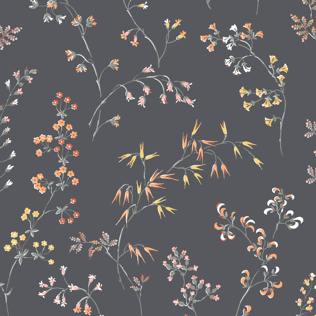 Gråäng Charcoal 2004 by Schumacher Designer Wallcovering