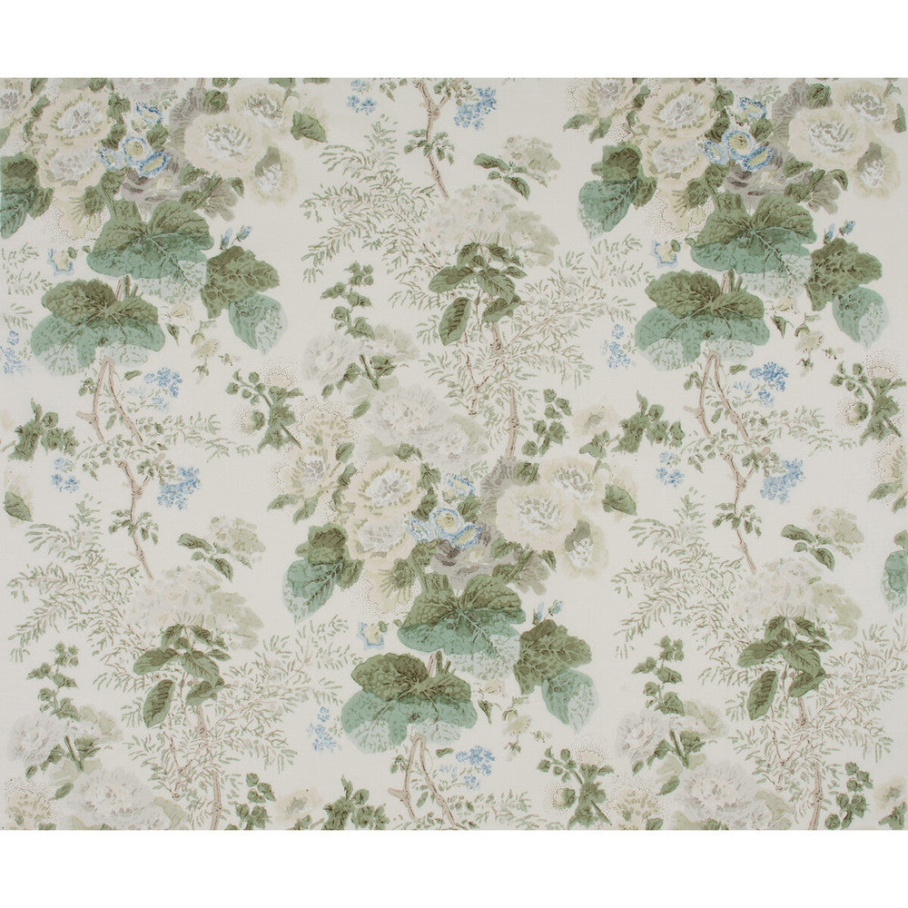 Hollyhock Hdb Grey/Sage by Lee Jofa Designer Fabric - COTTON - 100% Thailand - Horizontal: 33 and Vertical: 40 49 - Swanky Fabrics -