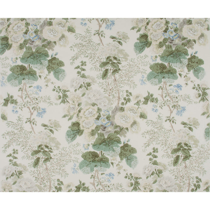 Hollyhock Hdb Grey/Sage by Lee Jofa Designer Fabric - COTTON - 100% Thailand - Horizontal: 33 and Vertical: 40 49 - Swanky Fabrics -