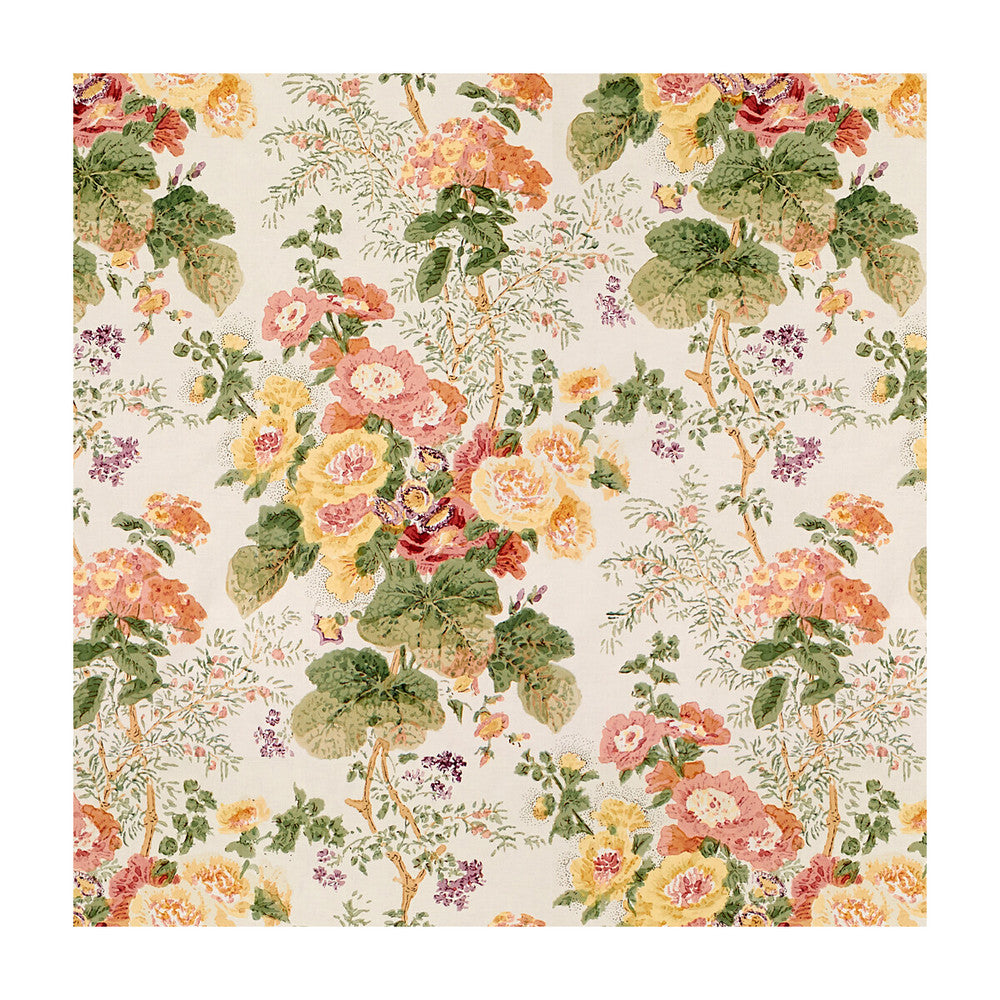 Hollyhock Hdb Red/Green by Lee Jofa Designer Fabric - COTTON - 100% Thailand - Horizontal: 33 and Vertical: 40 49 - Swanky Fabrics -