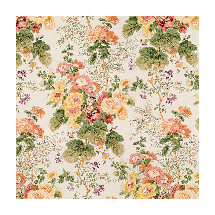 Hollyhock Hdb Red/Green by Lee Jofa Designer Fabric - COTTON - 100% Thailand - Horizontal: 33 and Vertical: 40 49 - Swanky Fabrics -