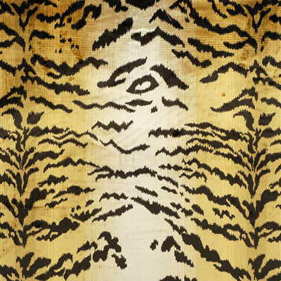 Silk Tiger Velvet Oro by Lee Jofa Designer Fabric - SILK - 60%;COTTON - 30%;VISCOSE - 10% Italy - Horizontal: 26 and Vertical: 31.25 52 - Swanky Fabrics -