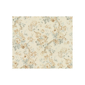 Garden Roses Beige/Aqua by Lee Jofa Designer Fabric