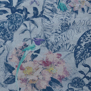 Hedgerow (Wp) # 03 Blue Dusk by 1838 Wallcoverings Designer Wallpaper