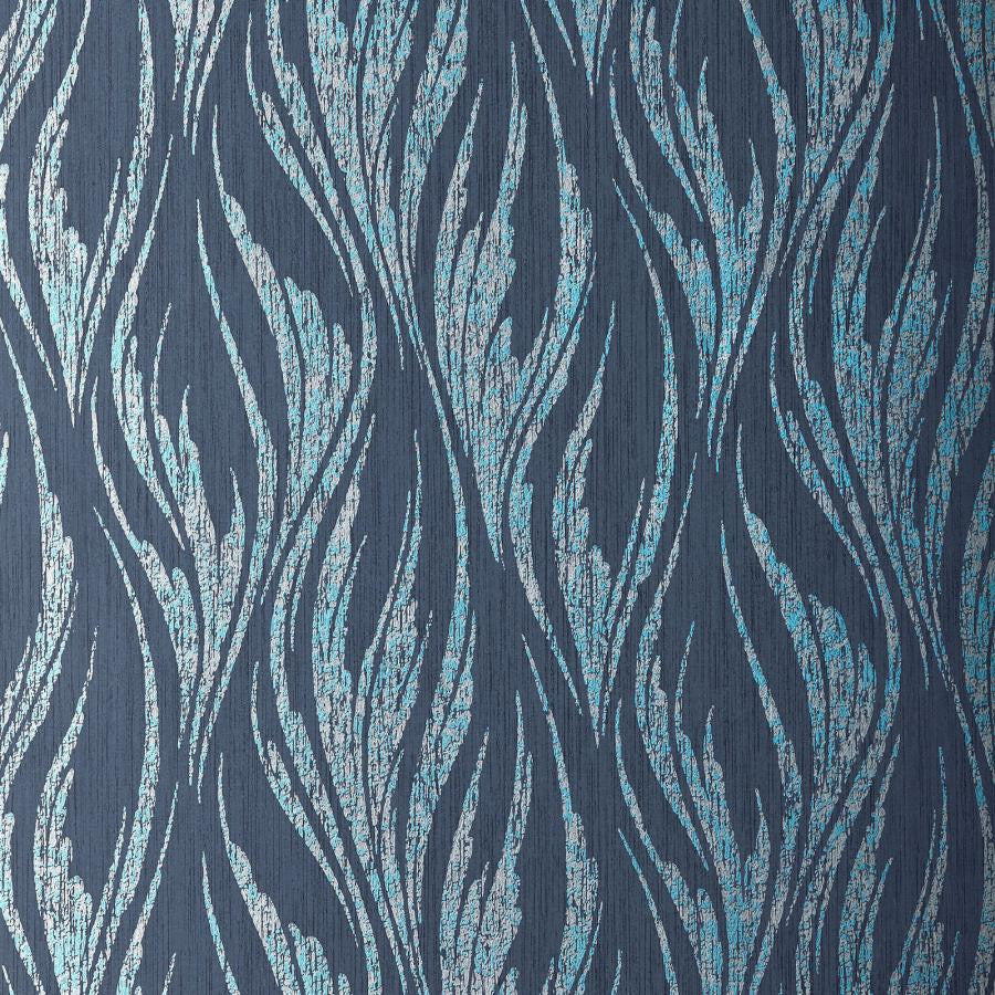 Ripple (Wp) # 03 Blue Dusk by 1838 Wallcoverings Designer Wallpaper Willow STRAIGHT PASTE THE WALL UNITED KINGDOM V-12.75" 20.5"X11YD - Swanky Fabrics -