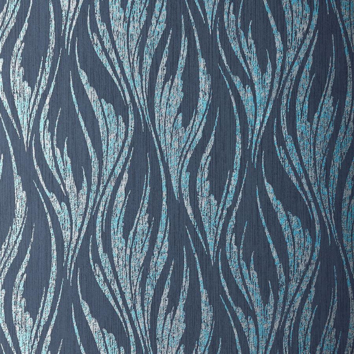 Ripple (Wp) # 03 Blue Dusk by 1838 Wallcoverings Designer Wallpaper Willow STRAIGHT PASTE THE WALL UNITED KINGDOM V-12.75" 20.5"X11YD - Swanky Fabrics -