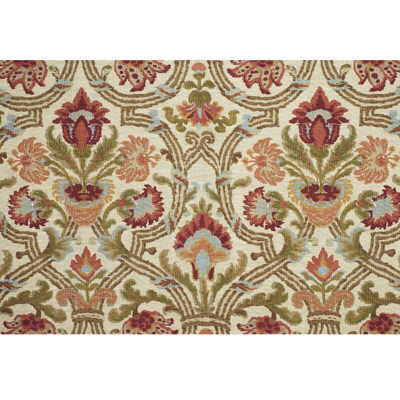 New Sevilla Red/Olive by Lee Jofa Designer Fabric - LINEN - 100% Thailand LIGHT Horizontal: 26.25 and Vertical: 30 52.5 - Swanky Fabrics -