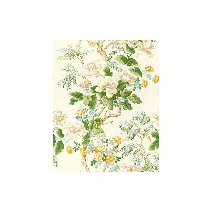 Chinese Peony Gold by Lee Jofa Designer Fabric VERDMONT COLLECTION LINEN - 100% Thailand MEDIUM Horizontal: 26.25 and Vertical: 32.5 53 - Swanky Fabrics -