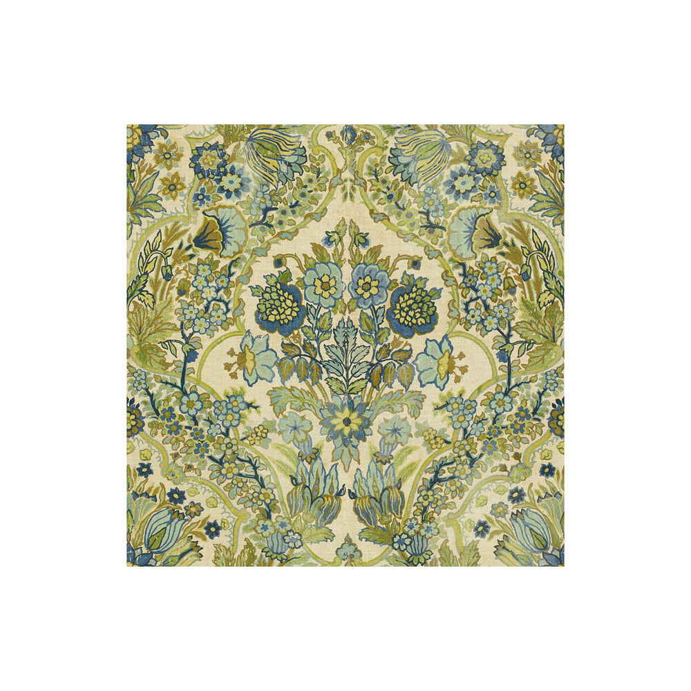 Tetbury Blue/Green by Lee Jofa Designer Fabric ROYAL OAK ANNIVERSARY LINEN - 100% Italy - Horizontal: 26.75 and Vertical: 27.5 55 - Swanky Fabrics -
