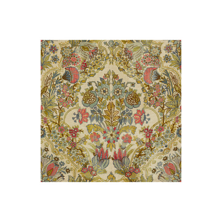 Tetbury Rose/Aqua by Lee Jofa Designer Fabric ROYAL OAK ANNIVERSARY LINEN - 100% Italy Horizontal: 26.75 and Vertical: 27.5 55 - Swanky Fabrics -