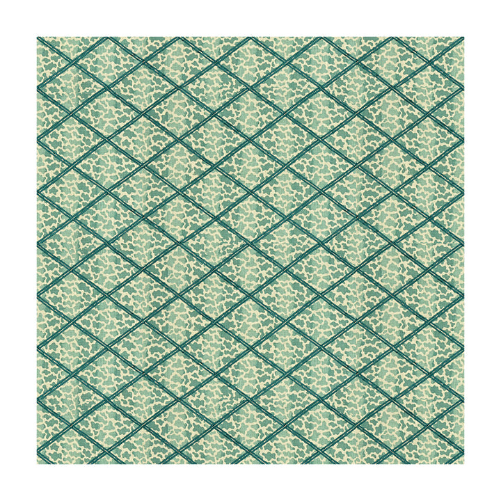 Jag Trellis Turquoise by Lee Jofa Designer Fabric PARISH-HADLEY VISCOSE - 100% India - Horizontal: 6.3 and Vertical: 4 52 - Swanky Fabrics -