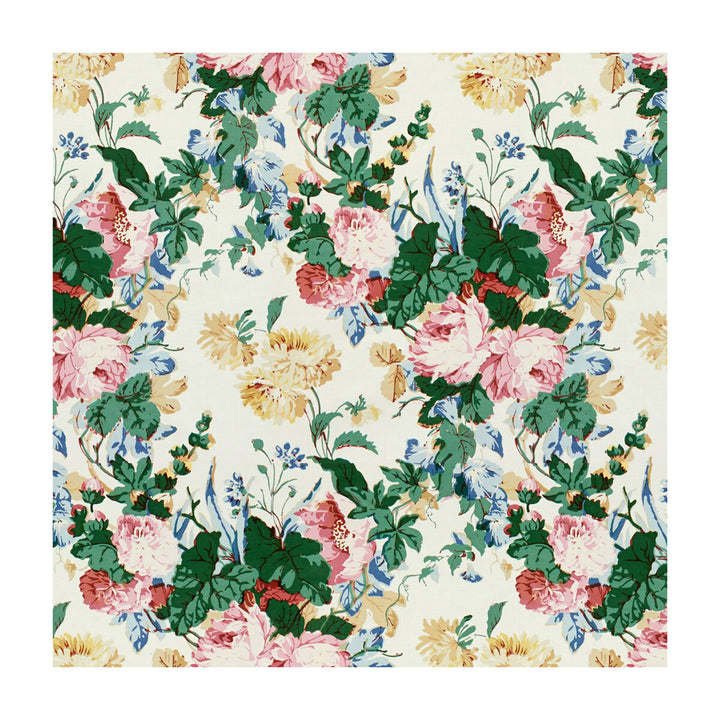 Maisie Pink/Green by Lee Jofa Designer Fabric PARISH-HADLEY COTTON - 100% Thailand Horizontal: 25.75 and Vertical: 36 51.5 - Swanky Fabrics -