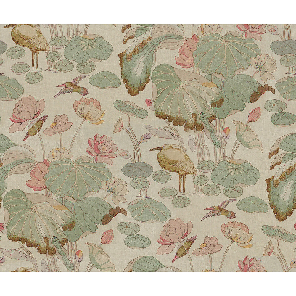 Nympheus Twill Shell/Jade by Lee Jofa Designer Fabric LINEN - 100% Thailand Horizontal: 50 and Vertical: 42 50 - Swanky Fabrics -
