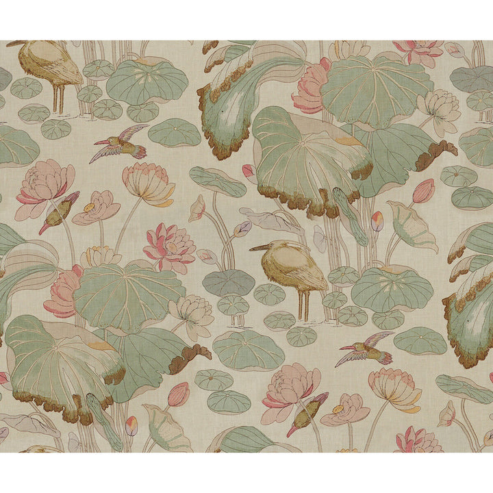 Nympheus Twill Shell/Jade by Lee Jofa Designer Fabric - LINEN - 100% Thailand - Horizontal: 50 and Vertical: 42 50 - Swanky Fabrics -