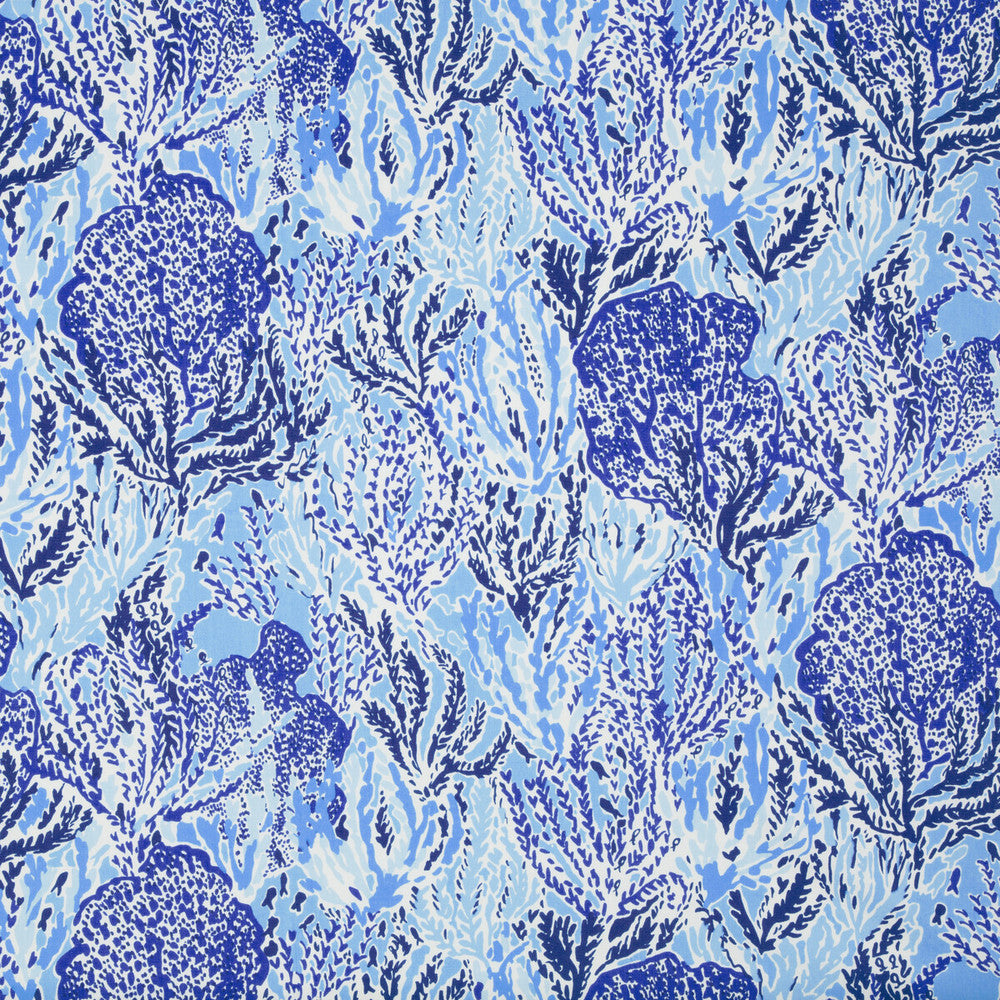 Let'S Cha Cha Beach Blue by Lee Jofa Designer Fabric LILLY PULITZER II COTTON - 100% United States - Horizontal: 27 and Vertical: 25.25 54 - Swanky Fabrics -