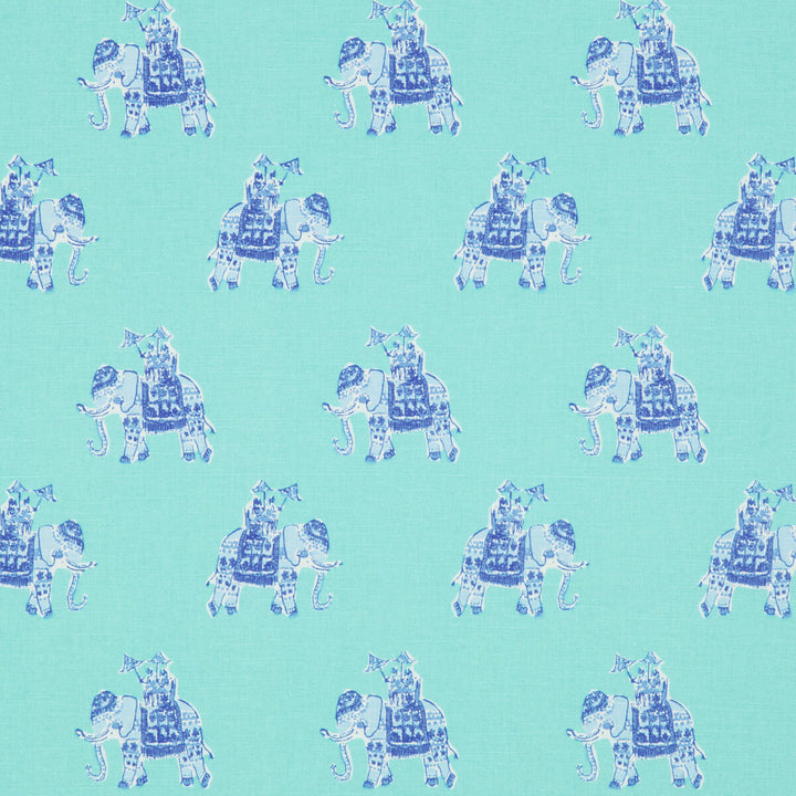 Bazaar Shorely Blue by Lee Jofa Designer Fabric LILLY PULITZER II COTTON - 89%;FLAX - 11% United States Horizontal: 6.75 and Vertical: 9 54 - Swanky Fabrics -
