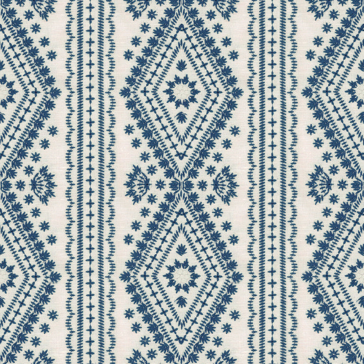 Lucknow Blue by Lee Jofa Designer Fabric OSCAR DE LA RENTA III POLYESTER - 75%;LINEN - 15%;COTTON - 10% India LIGHT Horizontal: 7.25 and Vertical: 7.5 51 - Swanky Fabrics -