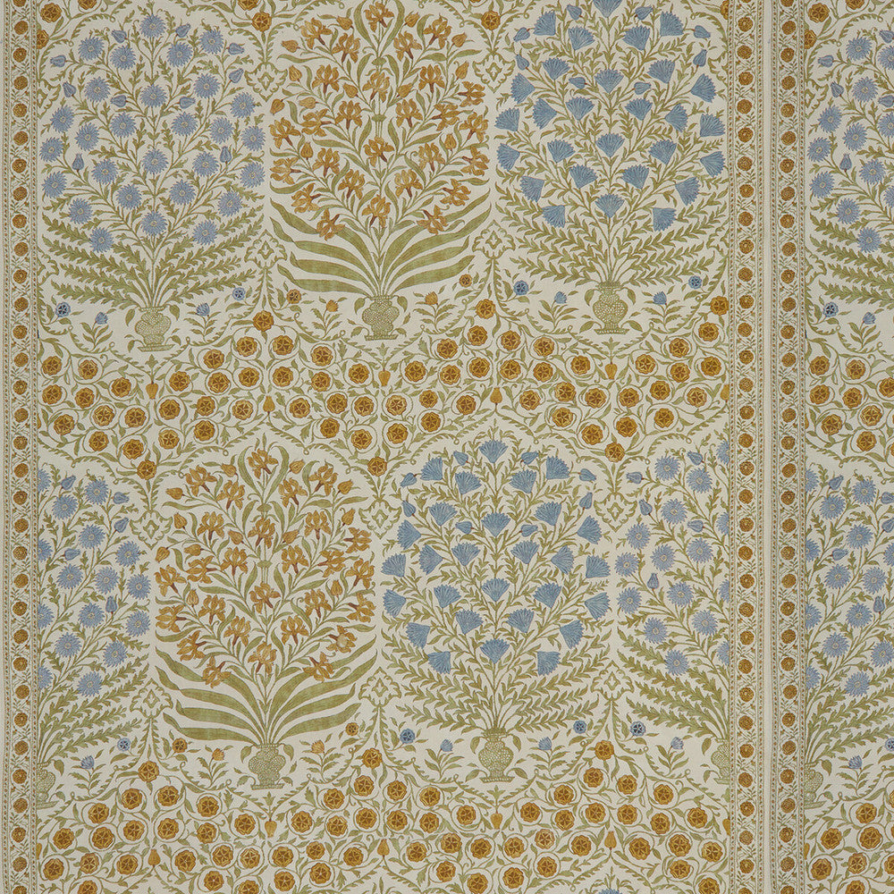 Sameera Sapphire/Gold by Lee Jofa Designer Fabric OSCAR DE LA RENTA III COTTON - 100% United Kingdom - Horizontal: 54.5 and Vertical: 62 54 - Swanky Fabrics -