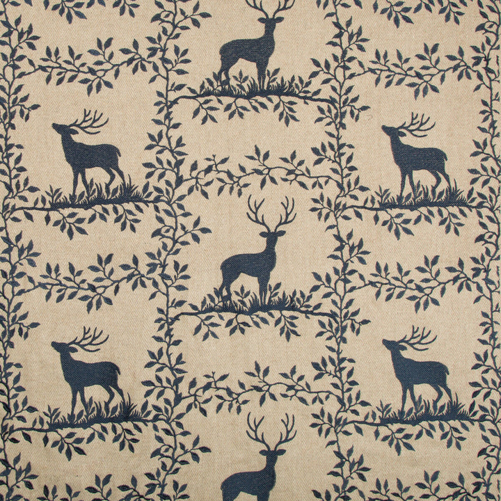 Caribou Emb Navy by Lee Jofa Designer Fabric LODGE II WEAVES AND EMBROIDERIES WOOL - 54%;VISCOSE - 36%;SPUN POLYESTER - 10% India LIGHT Horizontal: 25.59 and Vertical: 15.74 51.18 - Swanky Fabrics -