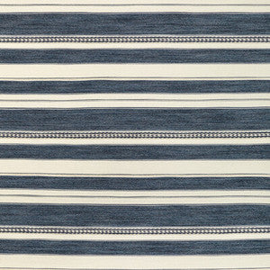 Entoto Stripe Marine/Ivory by Lee Jofa Designer Fabric